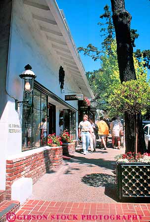 Stock Photo #17256: keywords -  california carmel mall monterey people person public shop shopper shoppers shopping shops street summer vacation vert