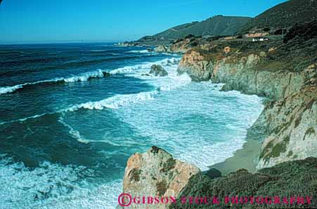 Stock Photo #10906: keywords -  along big california cliff cliffs coast coastal highway horz landscape landscapes monterey near ocean one rocky rough scenery scenic sea seashore shore shoreline sur surf turbulence turbulent waves