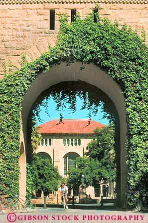 Stock Photo #17889: keywords -  arch arched arches building buildings california campus campuses college colleges curve curved curves education higher ivy learning people person round rounded stanford stone student students universities university vert