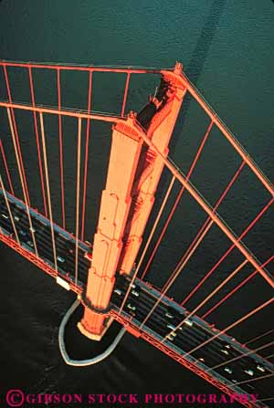 Stock Photo #10516: keywords -  aerial aerials bay bridge bridges cable california engineer engineered engineering famous francisco gate geometric geometrical geometry golden landmark landmarks metal red san south span spans steel suspension tall tower towers vert water