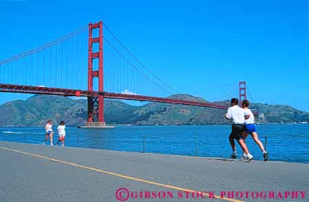Stock Photo #10538: keywords -  american area athletes athletic attraction brick california defense exercise exercising fitness fort forts francisco gate golden historic history horz military national near people point recreation run runner runners running san site sites sport stone summer tourist training warm workout