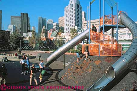 Stock Photo #10633: keywords -  buildings california center downtown francisco gardens horz moscone municipal open park parks playground playgrounds public rooftop san skyline skylines space urban