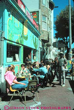 Stock Photo #10763: keywords -  ashbury business cafe cafes california district francisco fronts haight in neighborhood neighborhoods san sidewalk store stores street streets summer vert