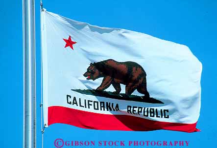 Stock Photo #11400: keywords -  air blow blowing california flag flags horz official pole republic ripple ripples sky state symbol symbolic symbols wave waving wind windy