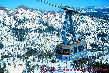 Stock Photo #17212: keywords -  cable cables california car cars destination gondola gondolas horz lake lift lifting lifts mountains outdoor outdoors outside people person recreation resort resorts season sierra ski skier skiers skiing slope slopes snow sport squaw tahoe tram trams travel vacation vacationing vacations valley winter