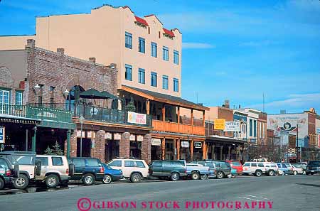 Stock Photo #17243: keywords -  buildings business california cars commerical district downtown horz main old parked small store stores street streets town towns truckee vintage west western