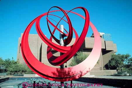 Stock Photo #11768: keywords -  abstract arizona art circle circular civic downtown horz metal orbit orbits phoenix plaza public red round sculpture sculptures southwest west western