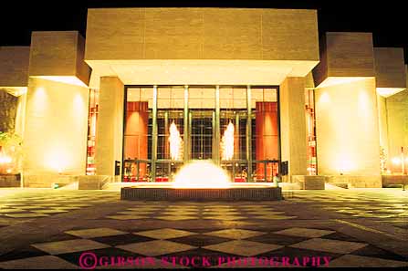 Stock Photo #11770: keywords -  arizona building center civic dark hall halls horz lighting lights municipal night phoenix plaza public southwest symphony west western