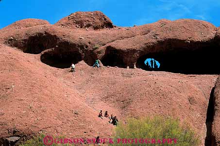 Stock Photo #11797: keywords -  arizona climbing deserts dry erosion form formation gardens geologic geological geology hole horz in landscape nature outdoor outside papago park people phoenix recreation rock rocks sandstone sedimentary southwest wall west western