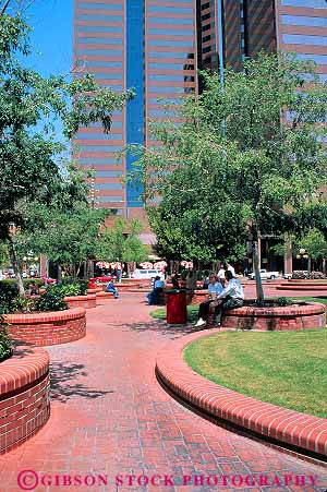 Stock Photo #17730: keywords -  arizona brick bricks city curve curved curves curving downtown in municipal park parks path paths patriots people person phoenix public relax relaxed relaxes relaxing sidewalk urban vert walkway walkways