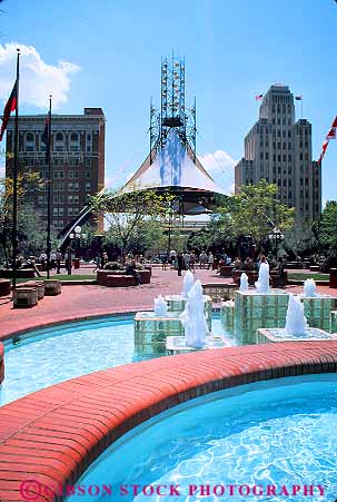 Stock Photo #17731: keywords -  architecture arizona city design downtown fountain fountains in municipal park parks patriots phoenix public style urban vert water