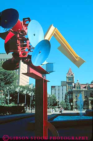 Stock Photo #12125: keywords -  abstract alberta art calgary canada downtown metal public sculpture sculptures urban vert