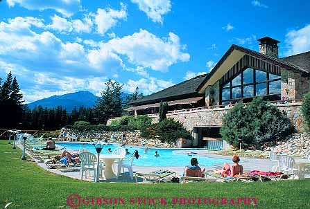 Stock Photo #17092: keywords -  alberta canada destination horz jasper lake lakes lodge lodges mountains national outdoor outdoors outside park parks people person pool pools public recreation relax relaxation relaxed relaxing resort resorts rockies rocky summer sunbath sunbathers sunbathing swim swimming travel vacation vacationing