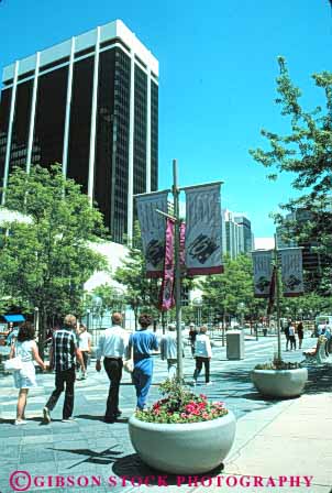 Stock Photo #11034: keywords -  cities city cityscape cityscapes colorado denver development downtown mall malls metropolitan pedestrian pedestrians people road roads sixteenth street streets summer urban vert walk walkers walking warm