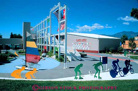 Stock Photo #12622: keywords -  architecture building buildings colorado colorful complex design facility horz landscape modern new olympic springs train training u.s.