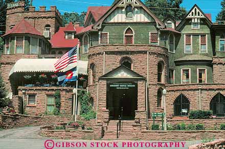 Stock Photo #18757: keywords -  attraction building buildings castle colorado historic home horz house landmark manitou mansion mansions miramont mountain mountains old region rockies rocky springs state stone tourist vintage