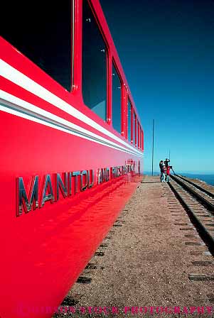 Stock Photo #12841: keywords -  altitude attraction attractions car colorado elevate elevated elevation famous height high landmark landmarks mountain mountains near of peak peaks people pikes rail railroad red rocky springs summit tall top tourist train trains vert