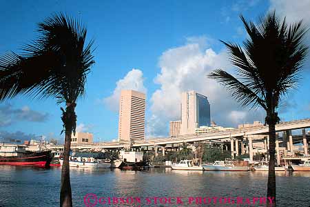 Stock Photo #17963: keywords -  buildings business center centers cities city cityscape cityscapes commercial district downtown florida horz miami river rivers skyline skylines urban water