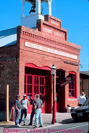 Stock Photo #17652: keywords -  architecture attraction brick building buildings city design firehouse firehouses firemens historic men motif museum museums nevada old red square style talking tourist town towns vert vintage virginia western