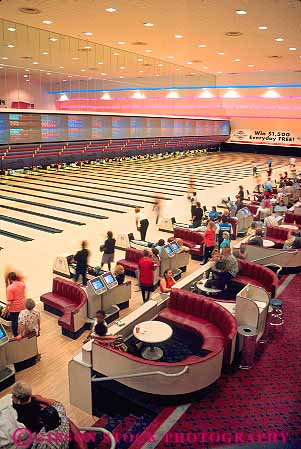 Stock Photo #17669: keywords -  alley allies bowl bowler bowlers bowling bowls building interior interiors line linear lines modern national nevada new parallel pattern patterns people recreation reno sport stadium vert