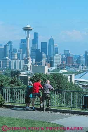 Stock Photo #10300: keywords -  attraction cities city cityscape cityscapes kerry lookout municipal northwest overlook overview park parks people public seattle skyline skylines summer tourist vert washington