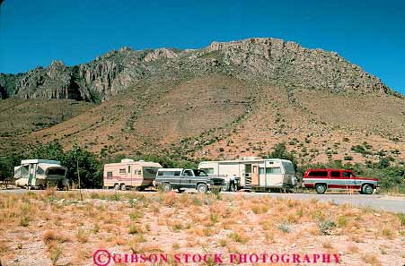 Stock Photo #17168: keywords -  arid barren camp camper campers campground campgrounds camping camps desert deserts dry guadalupe horz hot in landscape national park parks public recreational rvs scenery scenic south texas trailer trailers vehicle vehicles