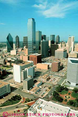 Stock Photo #11841: keywords -  building buildings center cities city cityscape cityscapes dallas downtown elevate elevated overhead overview skyline skylines texas urban vert view