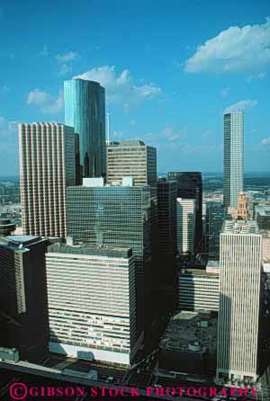 Stock Photo #7557: keywords -  america american architecture building buildings business center cities city cityscape cityscapes downtown houston modern new office skyline skylines texas urban usa vert west