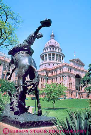 Stock Photo #17365: keywords -  architecture austin building buildings capitol capitols cowboy design dome domes greek houses legislature metal politics public roman sculpture sculptures state statue style texas vert