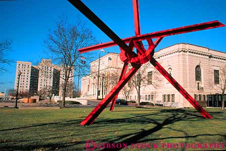 Stock Photo #17983: keywords -  abstract abstraction abstracts art arts detroit horz institue metal michigan museum museums of public red sculpture sculptures steel