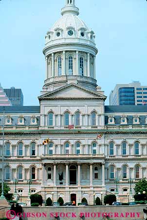 Stock Photo #11143: keywords -  architecture baltimore building buildings cities city dome hall halls maryland municipal public vert