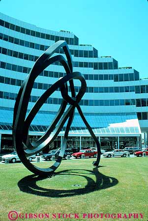 Stock Photo #18087: keywords -  abstract abstraction abstracts art building business center commercial district downtown metal norfolk office offices outside public sculpture sculptures trade vert virginia world