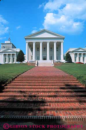 Stock Photo #12750: keywords -  architecture building buildings capitol capitols cities city cityscape cityscapes column greek house legislature pillar politics public richmond south southern state urban vert virginia