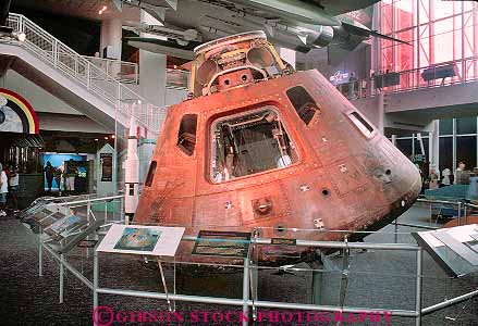 Stock Photo #18127: keywords -  air and apollo capsule center centers display displaying equipment exhibit exhibits exploration flight hampton historic horz in landing museum museums space vehicle virginia