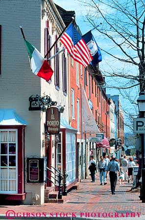 Stock Photo #18217: keywords -  alexandria brick building buildings cities city downtown king people person shop shopper shoppers shopping shops sidewalk sidewalks store stores street streets summer tourist tourists urban vert virginia walk walking