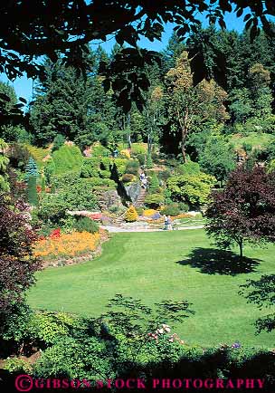 Stock Photo #13459: keywords -  attraction botanic botanical british buchart butchart canada columbia cultivated cultivation garden gardens green landscaping northwest people plant plants public spring stroll strolling summer tour touring tourist vert victoria walk walking