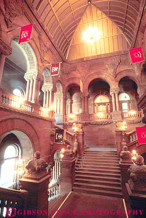 Stock Photo #13593: keywords -  albany arch arches building capitol capitols government interior legislature masonry new state step steps stone vert york