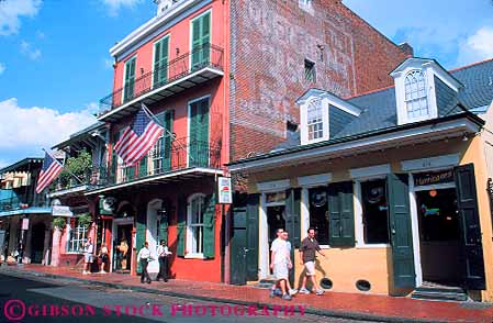 Stock Photo #17473: keywords -  architecture building buildings district downtown french horz in louisiana new orleans people person quarter street streets