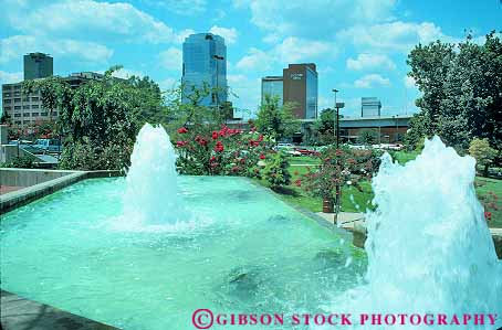 Stock Photo #18029: keywords -  arkansas cities city fountain fountains horz in little municipal park parks public riverfront rock water