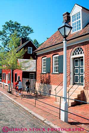 Stock Photo #14010: keywords -  architecture building buildings carolina colonial communities community design historic history lamp lamppost living museums north old reconstructed reconstruction restored salem style vert village villages vintage