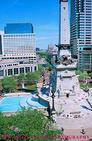 Stock Photo #17539: keywords -  and center commemorate commemorates commemorating downtown elevate elevated fountain fountains indiana indianapolis landmark landmarks memorial memorials monument monuments sailors soldiers tribute tributes urban vert view views war