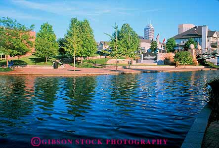 Stock Photo #17549: keywords -  canal canals district downtown horz indiana indianapolis modern new park parks public river riverfront urban water