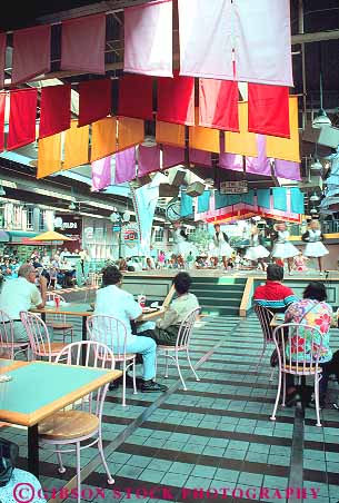 Stock Photo #11954: keywords -  cafe converted enclosed in interior mall malls railroad refurbished remodeled restaurant shoppers shopping station vert