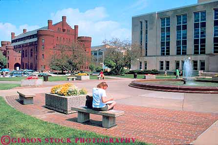 Stock Photo #19360: keywords -  building buildings campus campuses college great horz lakes library madison mall of open park people person plaza region space state students summer universities university wisconsin