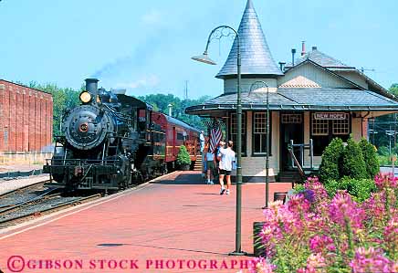 Stock Photo #14236: keywords -  and destination engine engines excursion hope horz ivyland locomotive locomotives new pennsylvania platform railroad railroads station stations steam tourist train trains travel