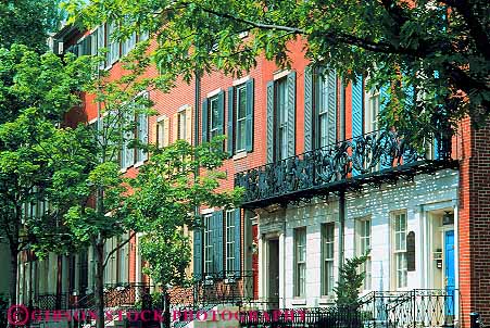 Stock Photo #11176: keywords -  apartment architecture brick building buildings cities city close colonial design doors front fronts horz linear pattern pennsylvania philadelphia row rows style together windows