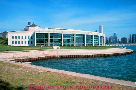 Stock Photo #18934: keywords -  aquarium aquariums building chicago horz illinois modern new oceanarium public shore