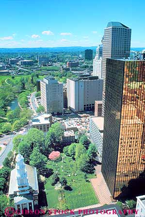 Stock Photo #19437: keywords -  above building buildings business center cities city cityscape cityscapes commercial conneticut district downtown elevate elevated england hartford new office overhead region skyline skylines state vert view views