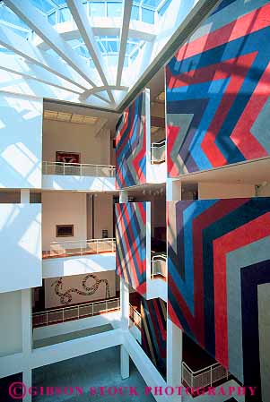 Stock Photo #11616: keywords -  architecture art atlanta atrium atriums ceiling cities city downtown georgia glass high interior linear modern mural murals museum museums new of pattern robinson skylight south southern style urban vert