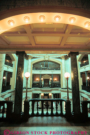 Stock Photo #14717: keywords -  architecture building buildings capitol capitols design government greek interior interiors jackson legislature lighting lights mississippi public state style vert